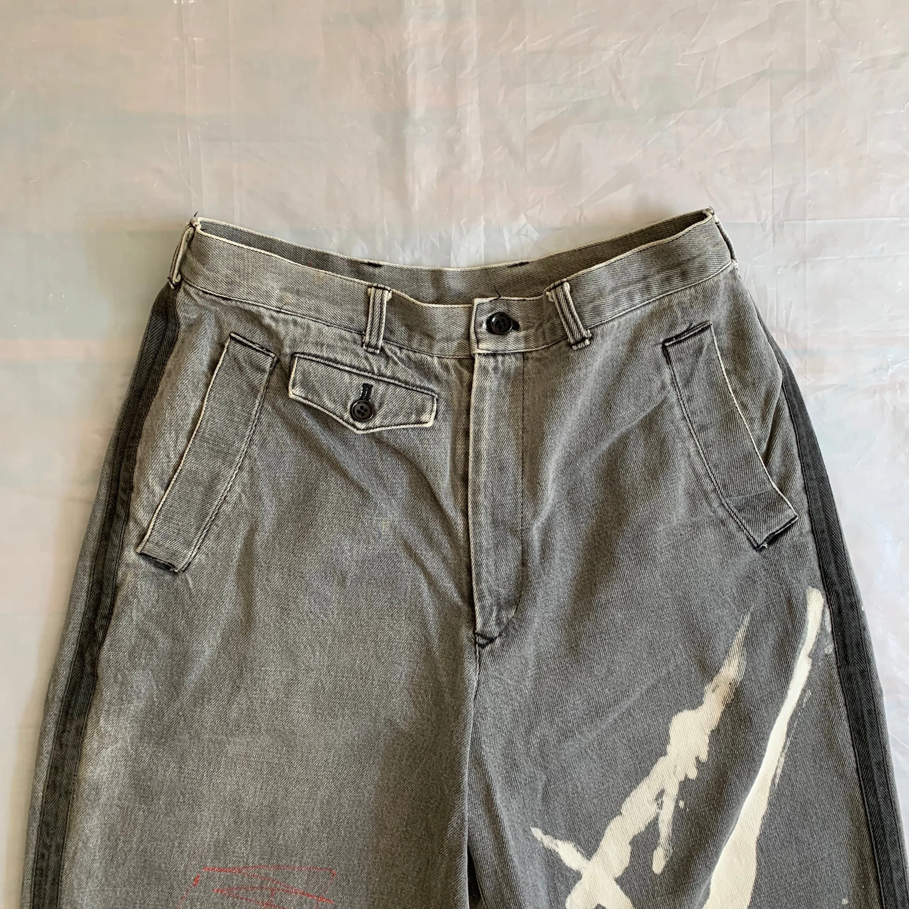 1980s CDGH Bleach Stained Denim Shorts - Size M