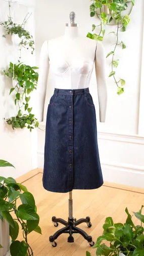 1980s HALSTON Denim Skirt | medium