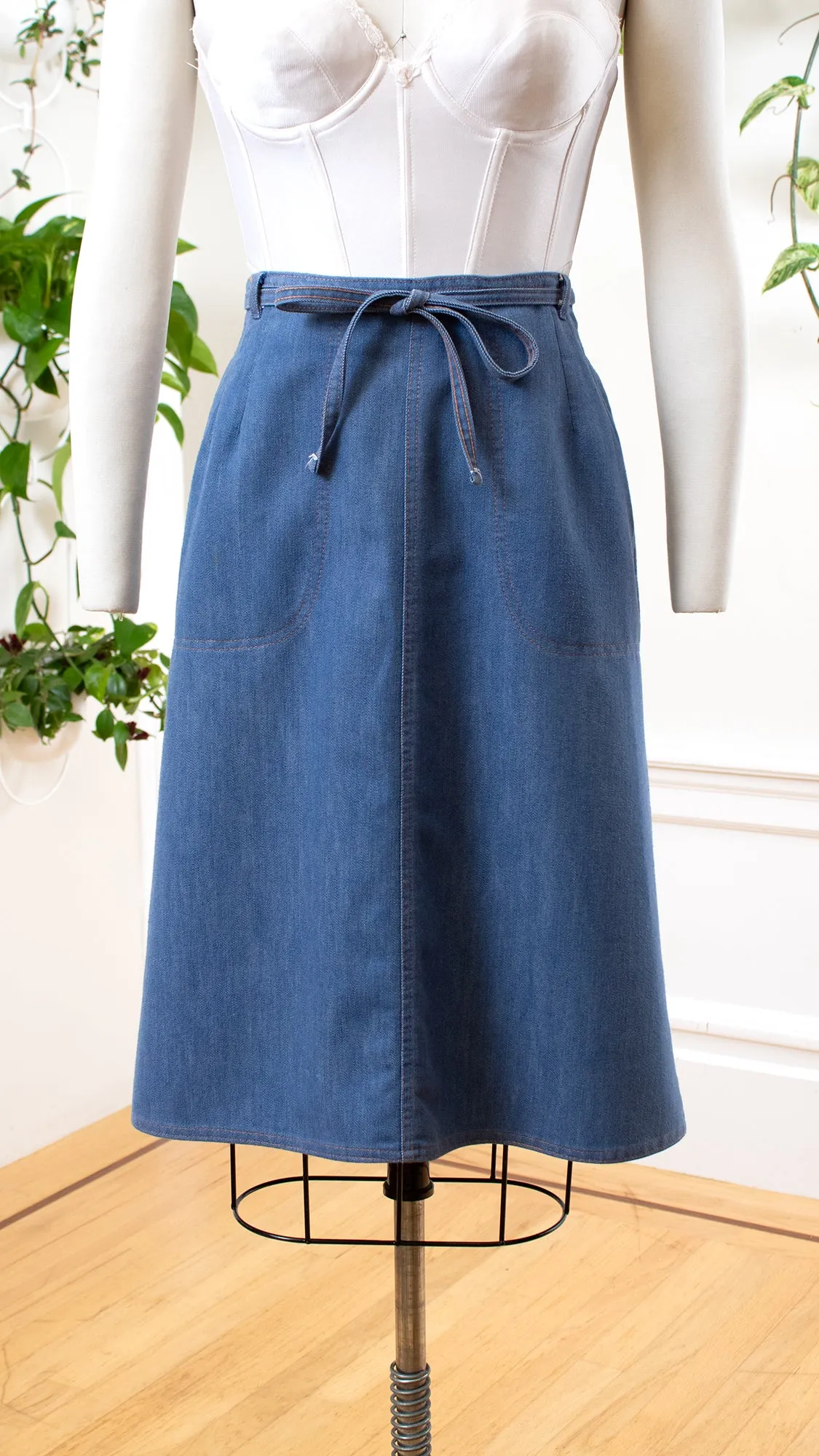 1990s Denim Wrap Skirt | medium