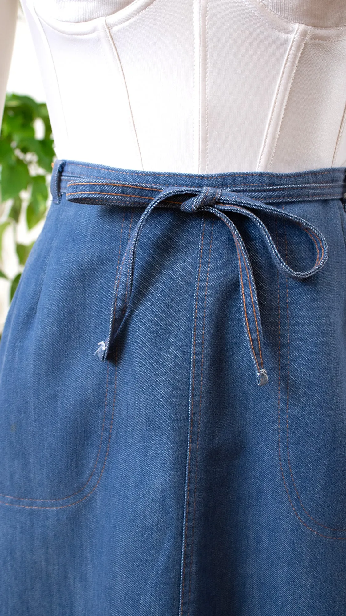 1990s Denim Wrap Skirt | medium