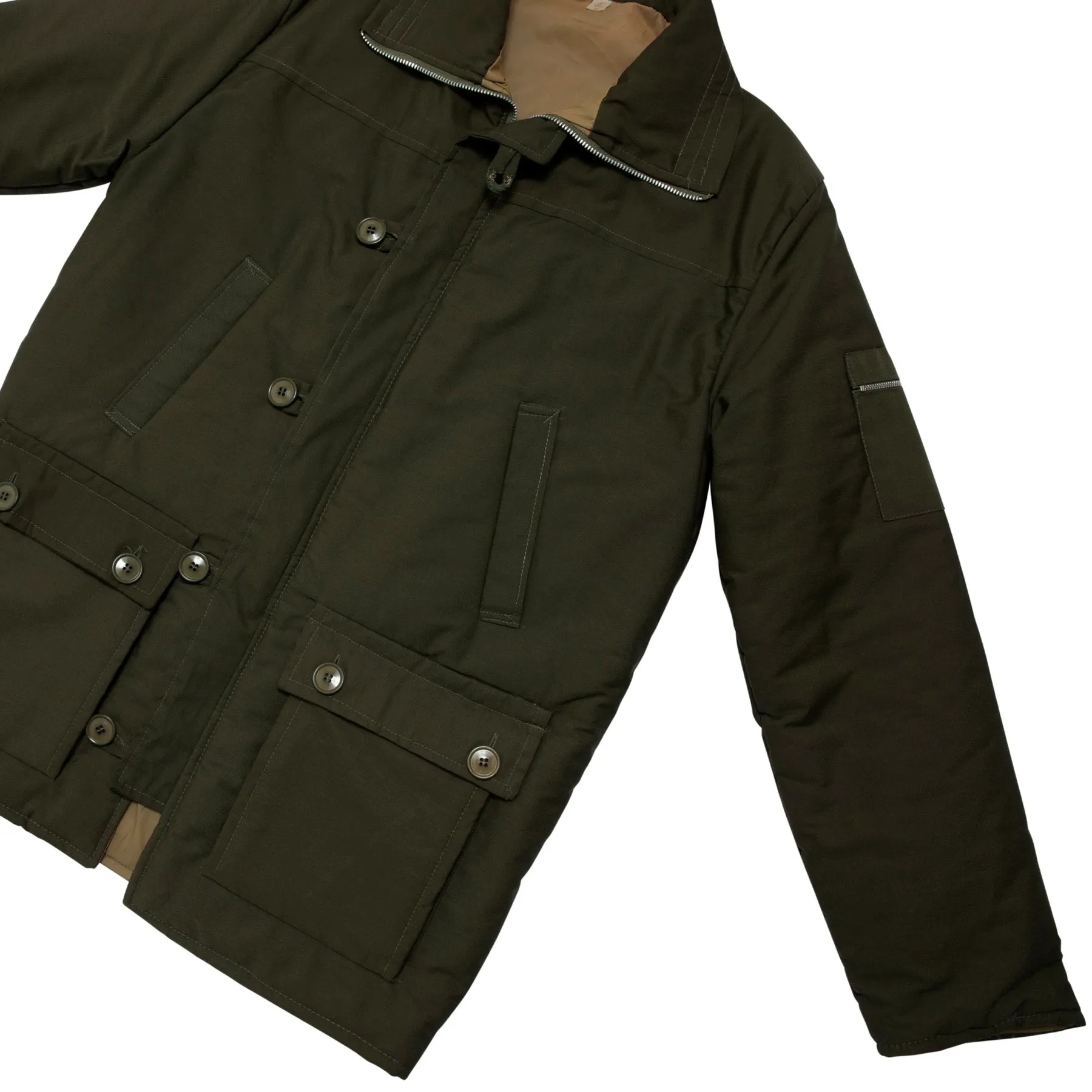 70s Twill Weave Padded Field Jacket