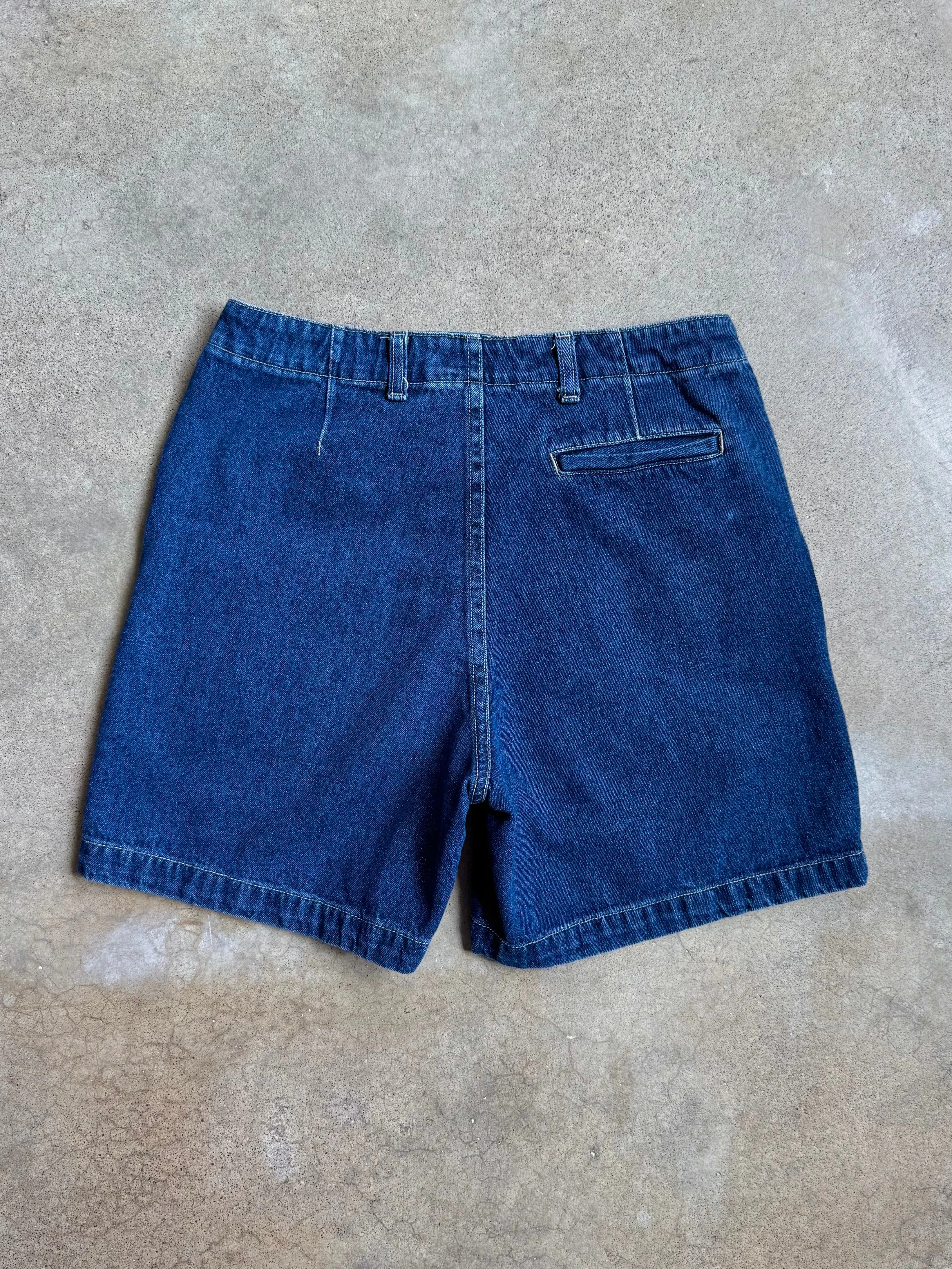 90s Vintage Dark Wash Denim Shorts (W28”)