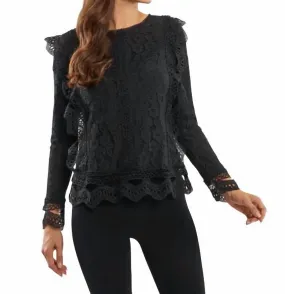 Adore - Lace Ruffle Long Sleeve Top