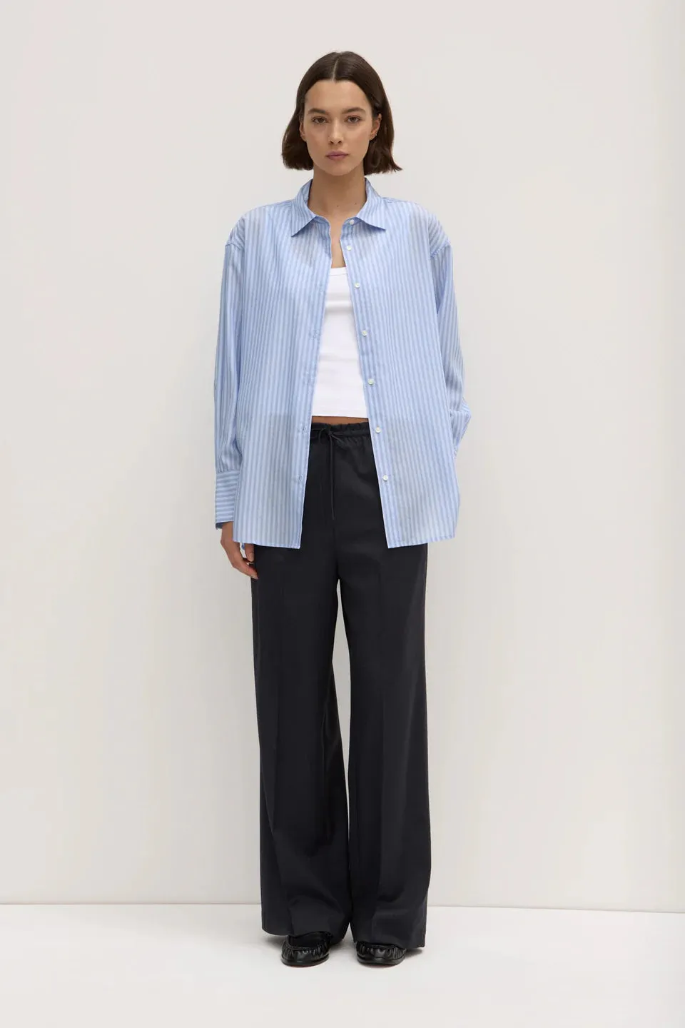 ALVA STRIPE LONG SLEEVE SHIRT | BLUE/WHITE
