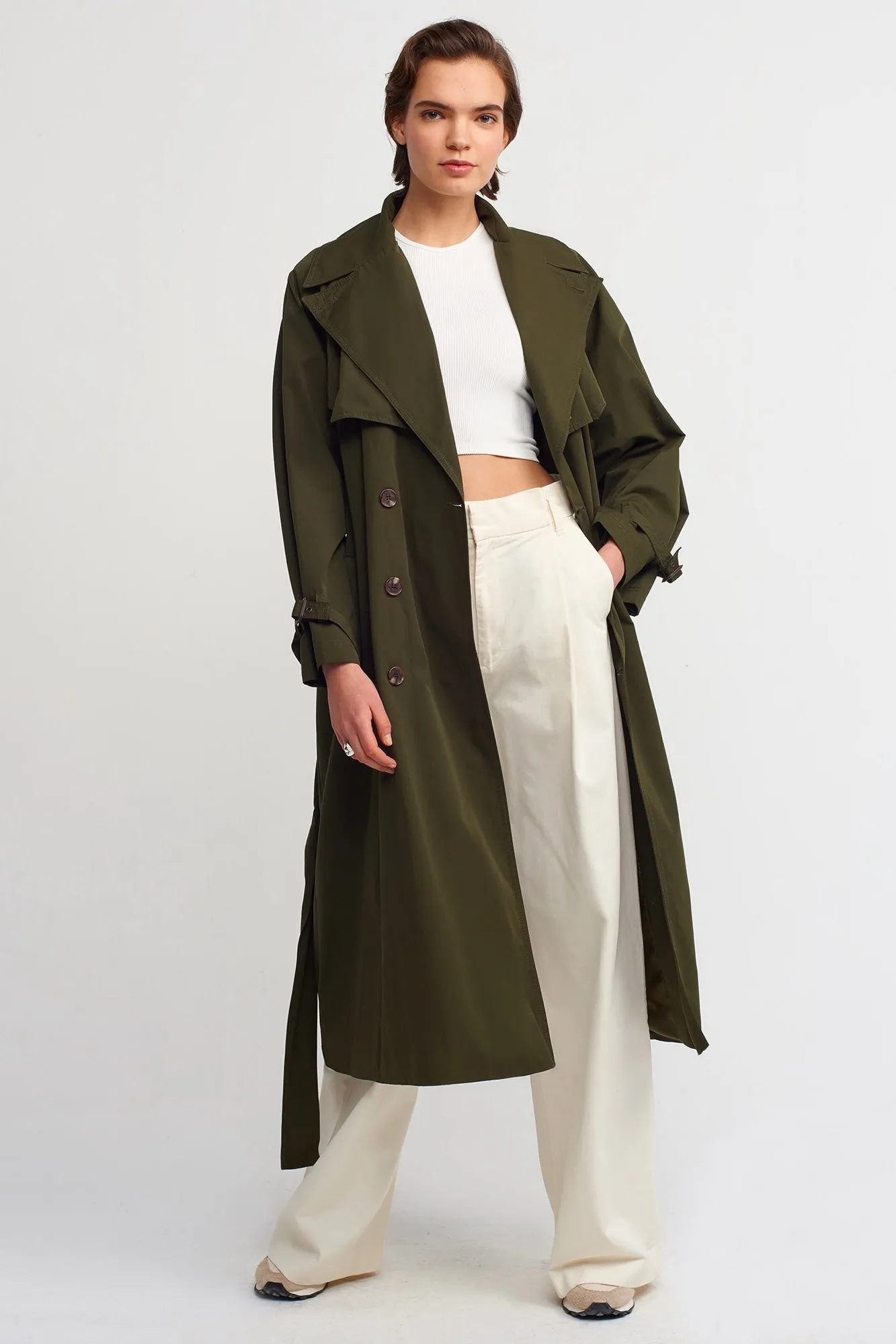 Back Slit Trench Coat