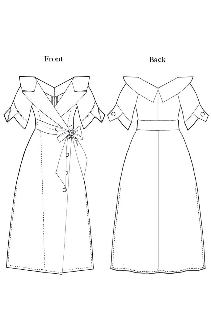 Black Origami Tailored Cotton Dress  Structured Elegance