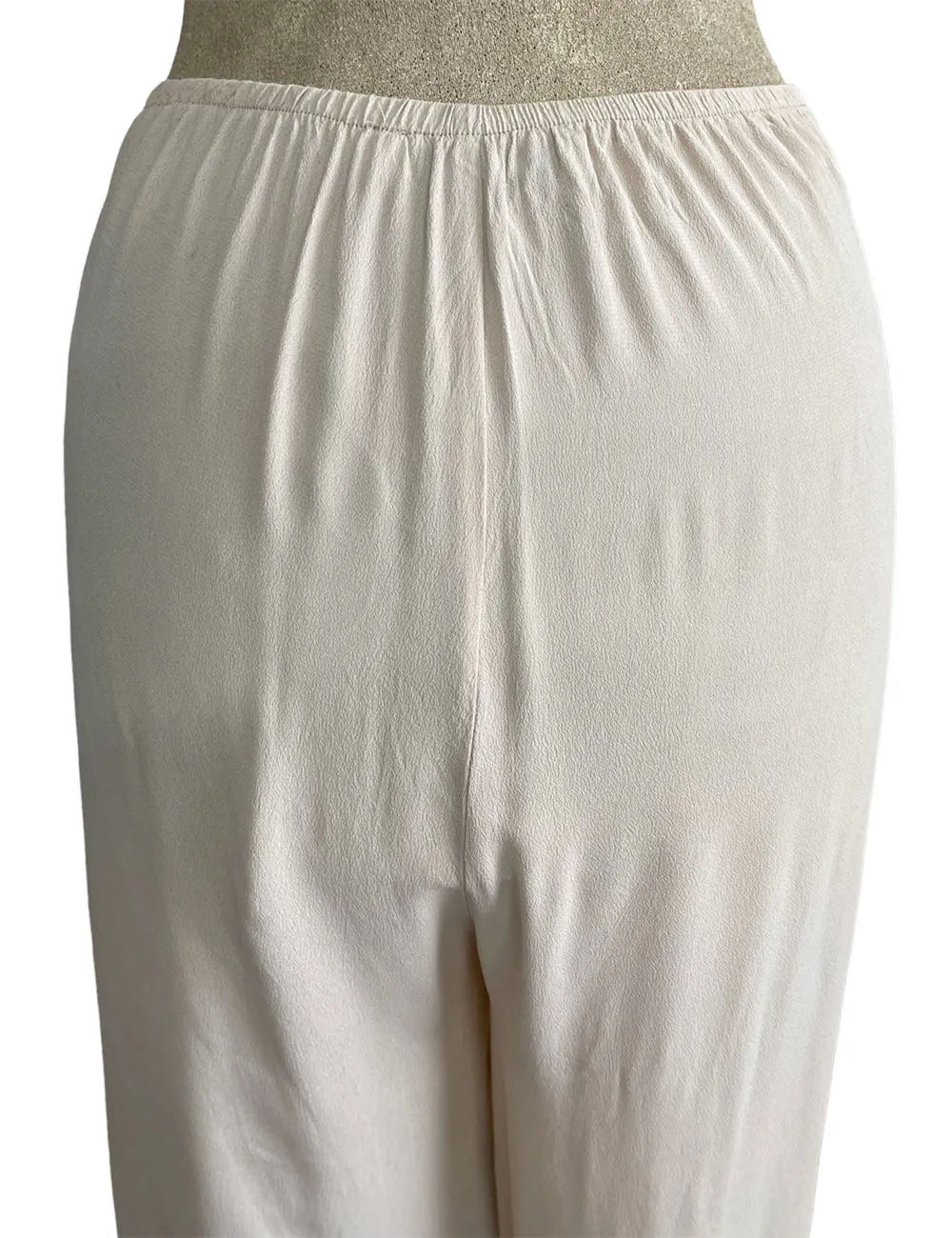 Cream 1940s Style High Waisted Palazzo Pants