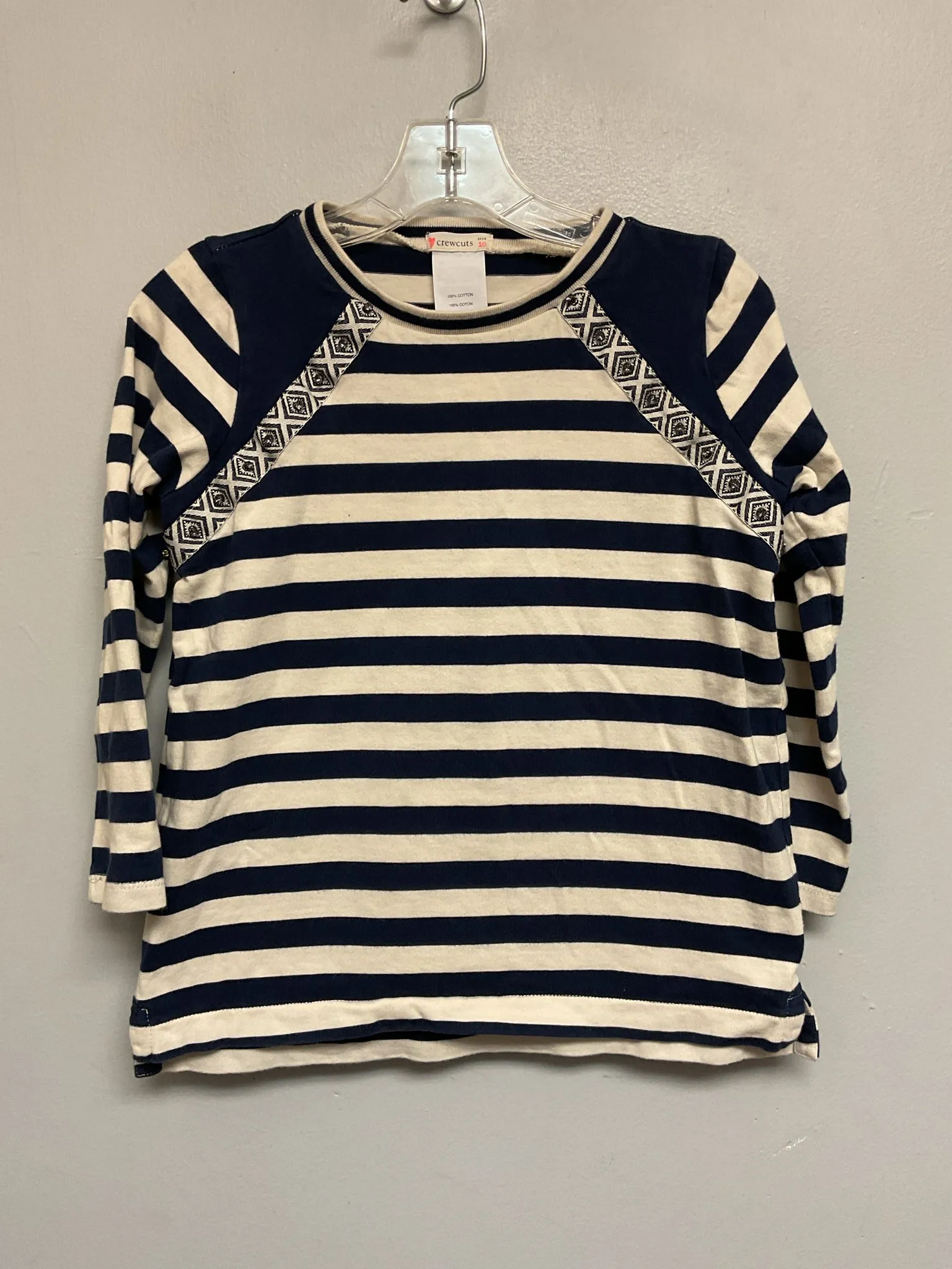 Crew Cuts Size 10 Navy & Wheat Cotton Big Girls Tees/Polos/Tunics