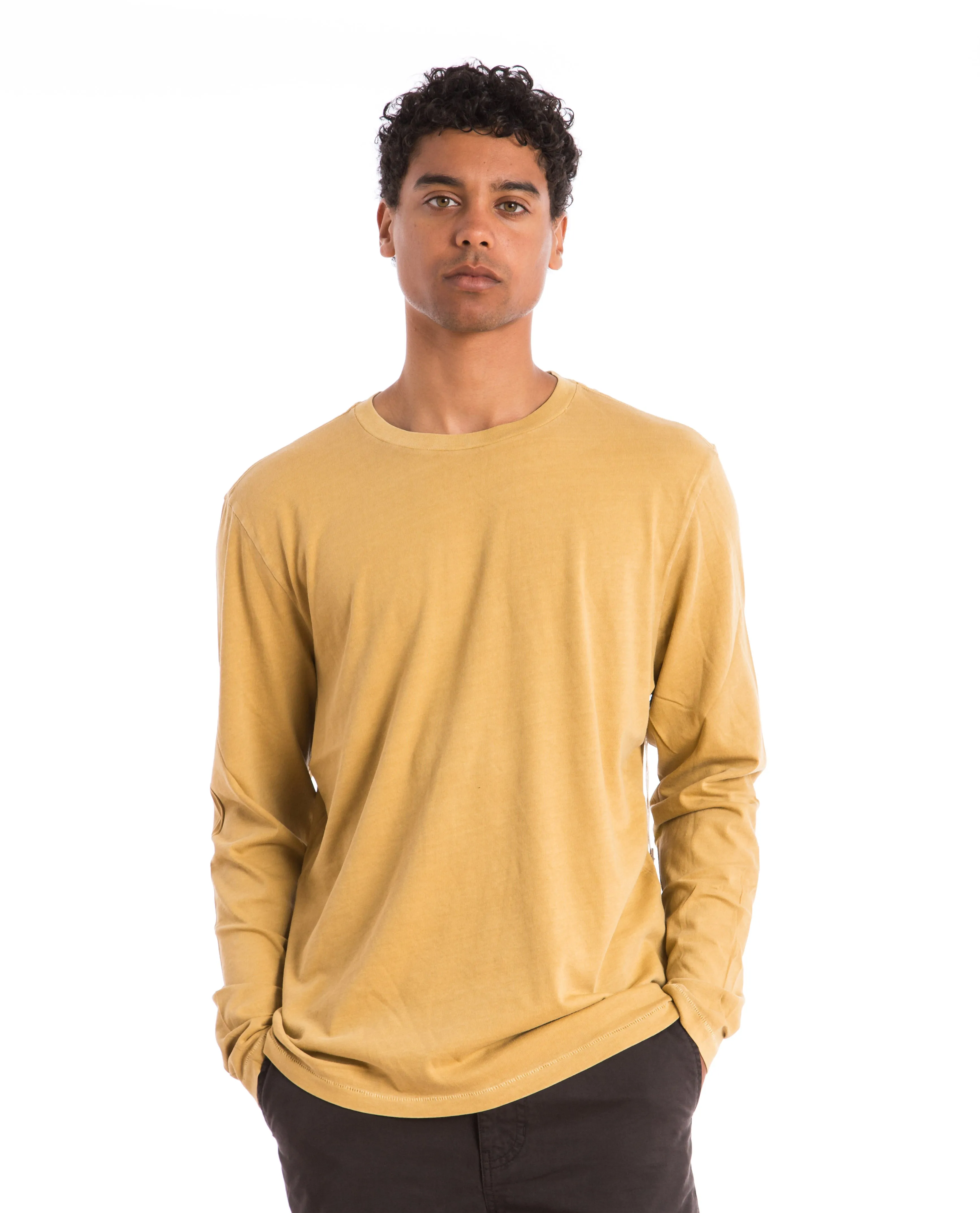 Crewneck Long Sleeve Tee Tan