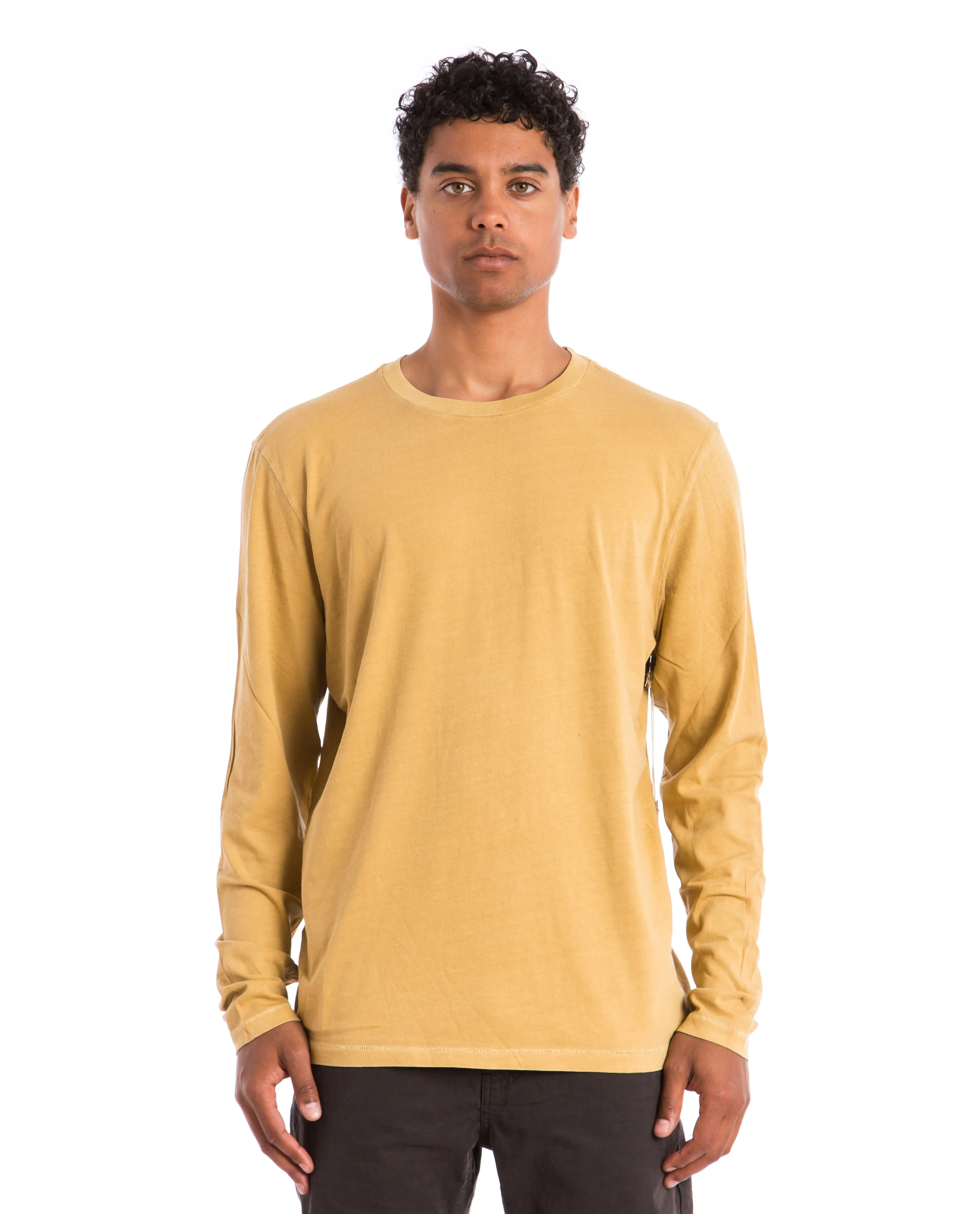 Crewneck Long Sleeve Tee Tan