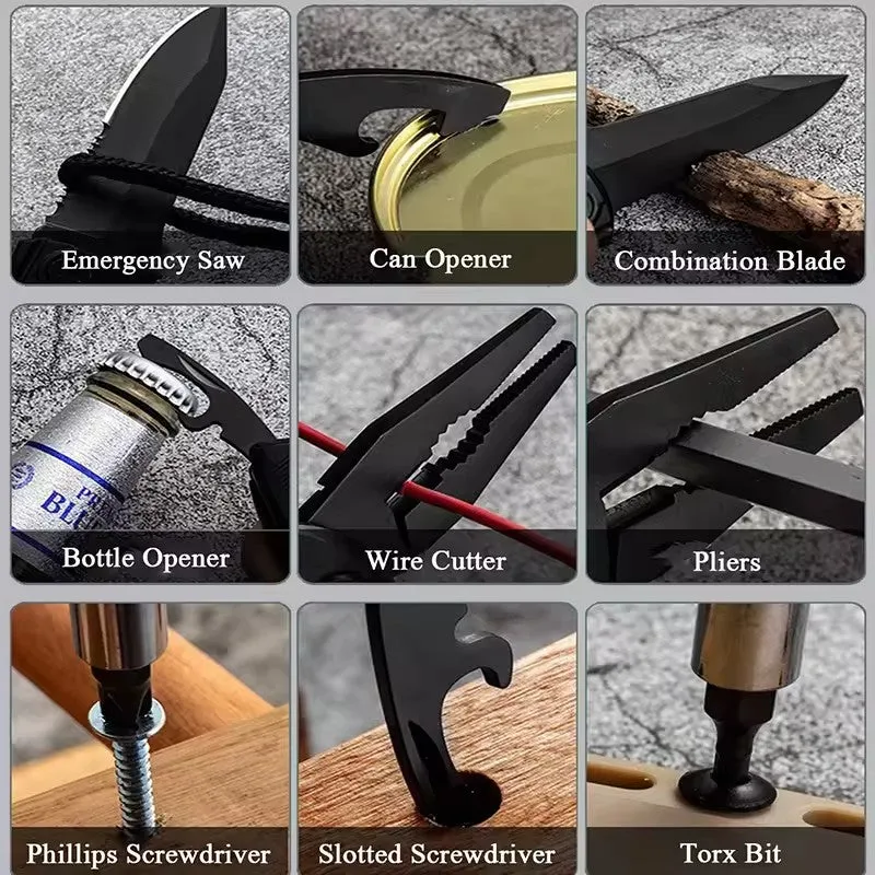 Folding Knife, Multi Tool with Screw attachments