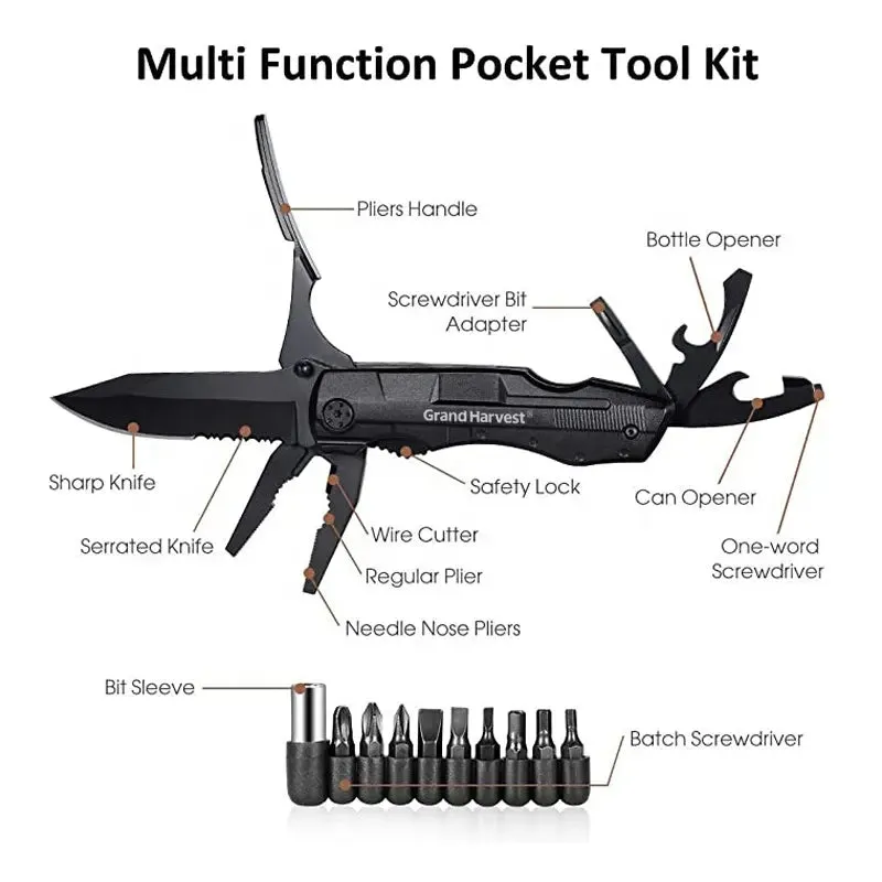 Folding Knife, Multi Tool with Screw attachments