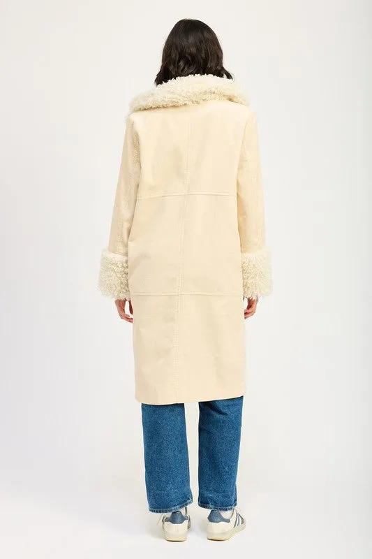 Fur Collar Trench Coat