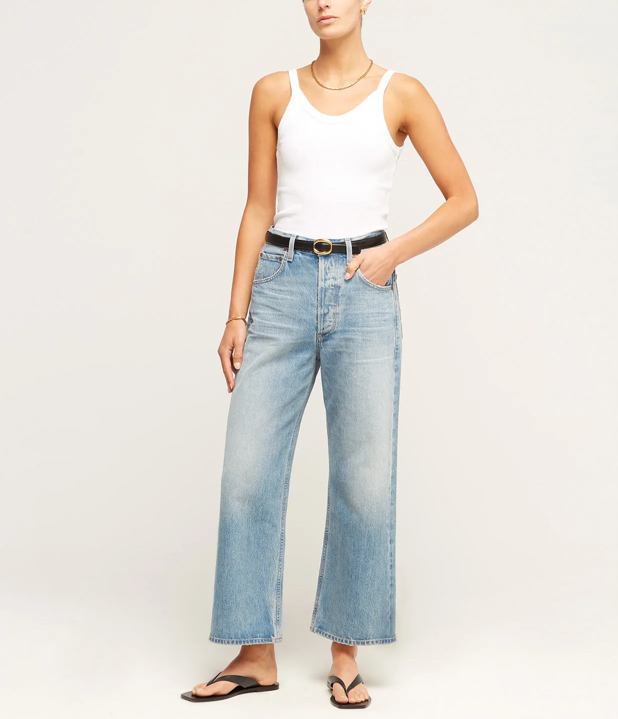 Gaucho Wide Leg Denim in Sodapop