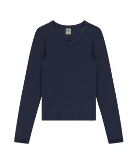 Jill Long Sleeve Tee in Navy