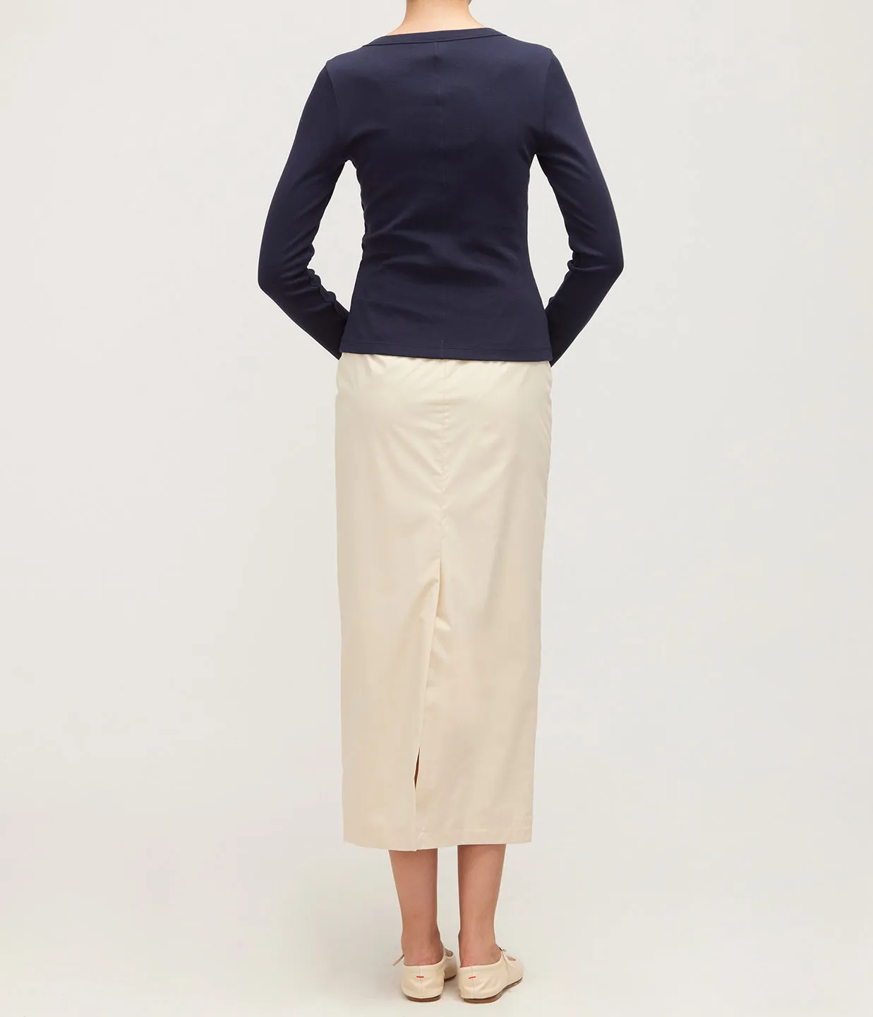 Jill Long Sleeve Tee in Navy