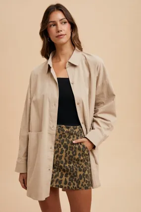Leopard Print Denim Mini Skirt – High-Waisted Pocketed Jean Skirt