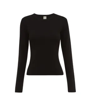 Max Fitted Long Sleeve Tee in Black