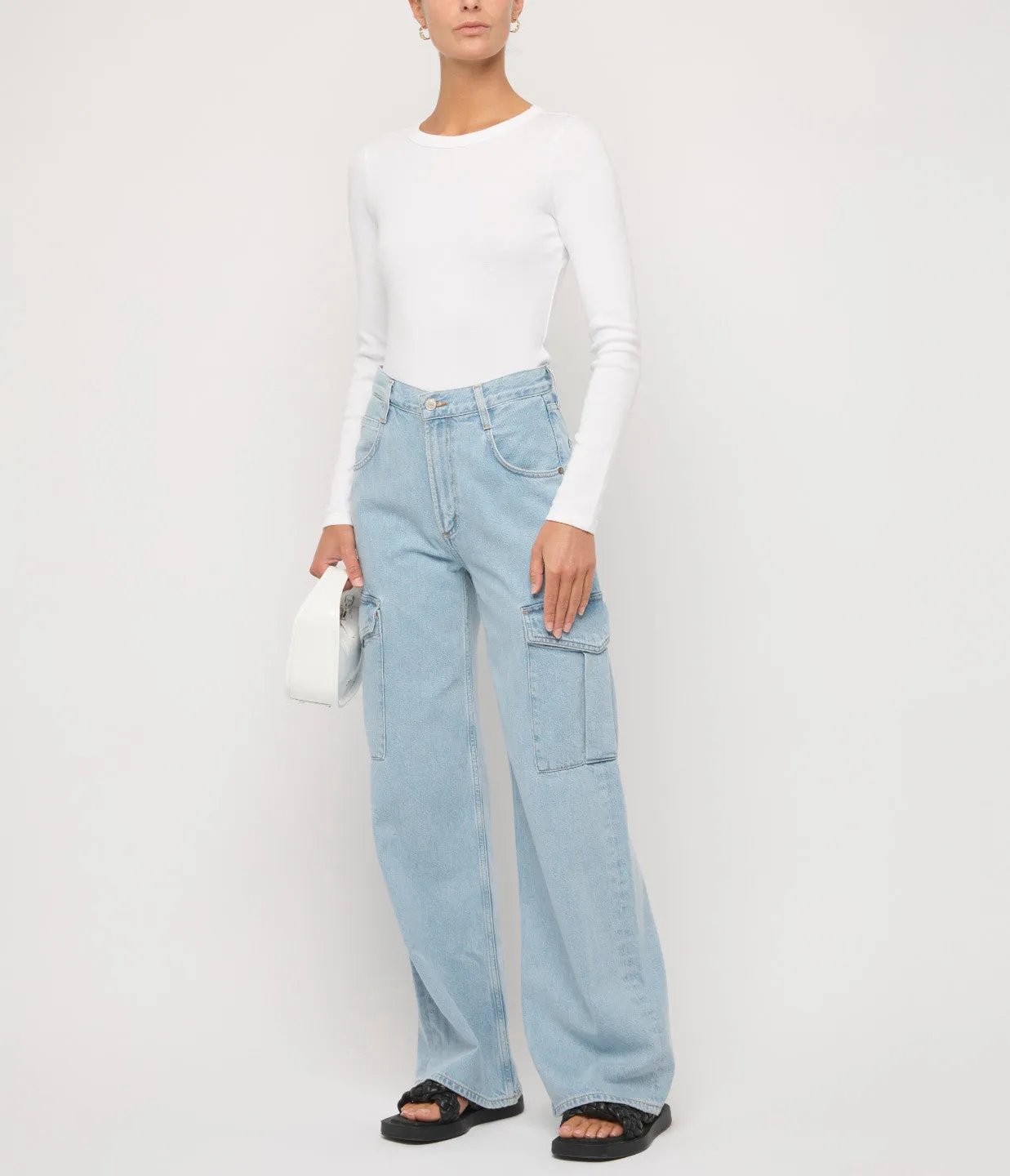 Max Fitted Long Sleeve Tee in White