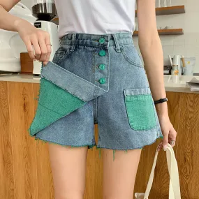 Mini A-Line Denim Skirt
