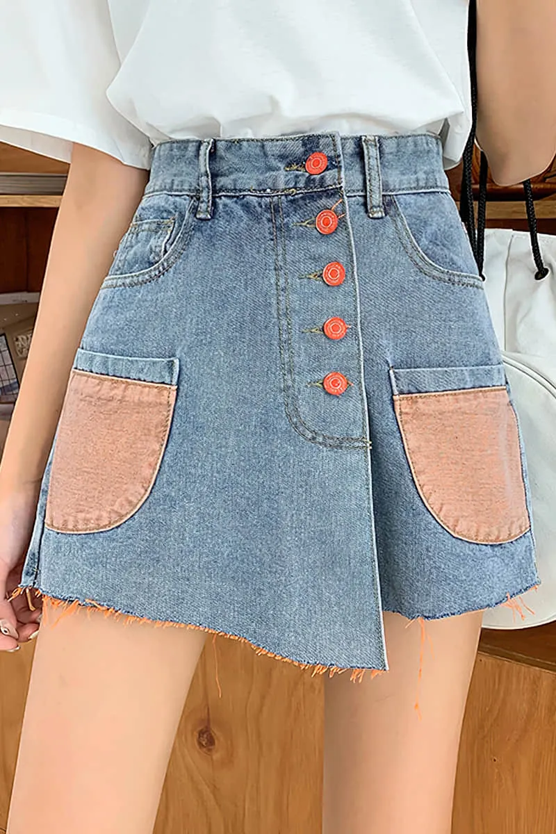 Mini A-Line Denim Skirt