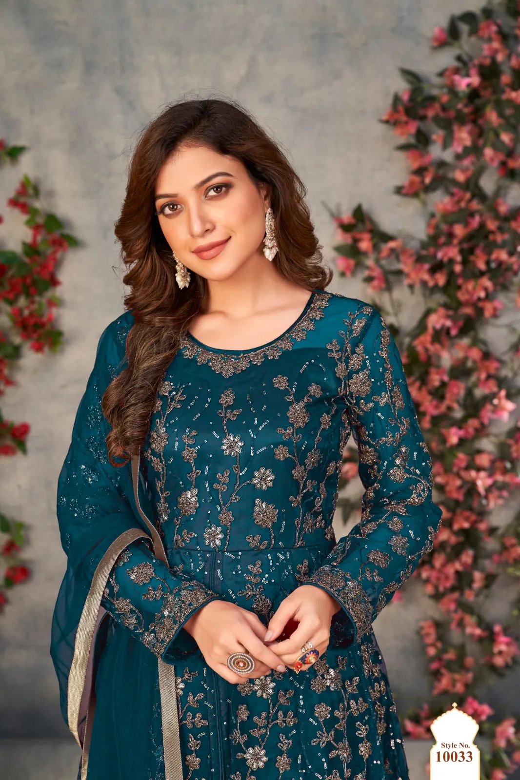 Morpich Soft Net Silk Heavy Embroidered Palazzo Suit