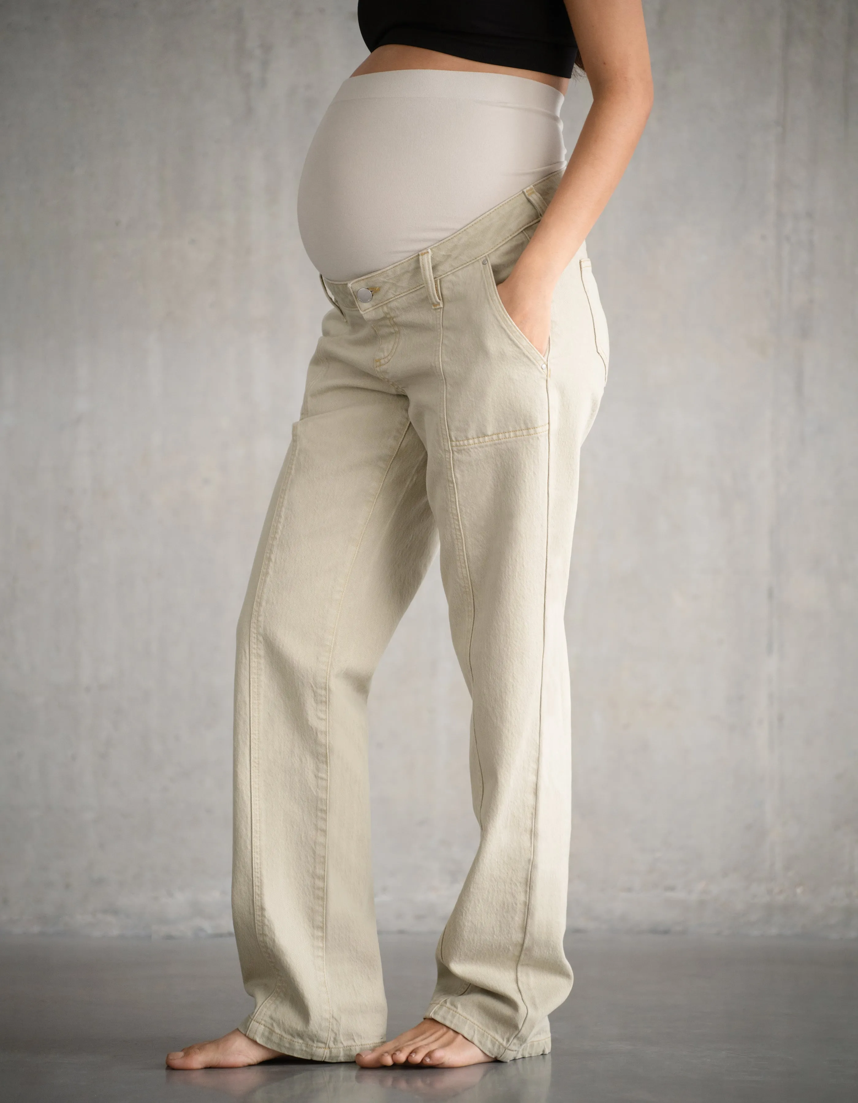 Over Bump Straight-Leg ‘90s Utility Maternity Jeans