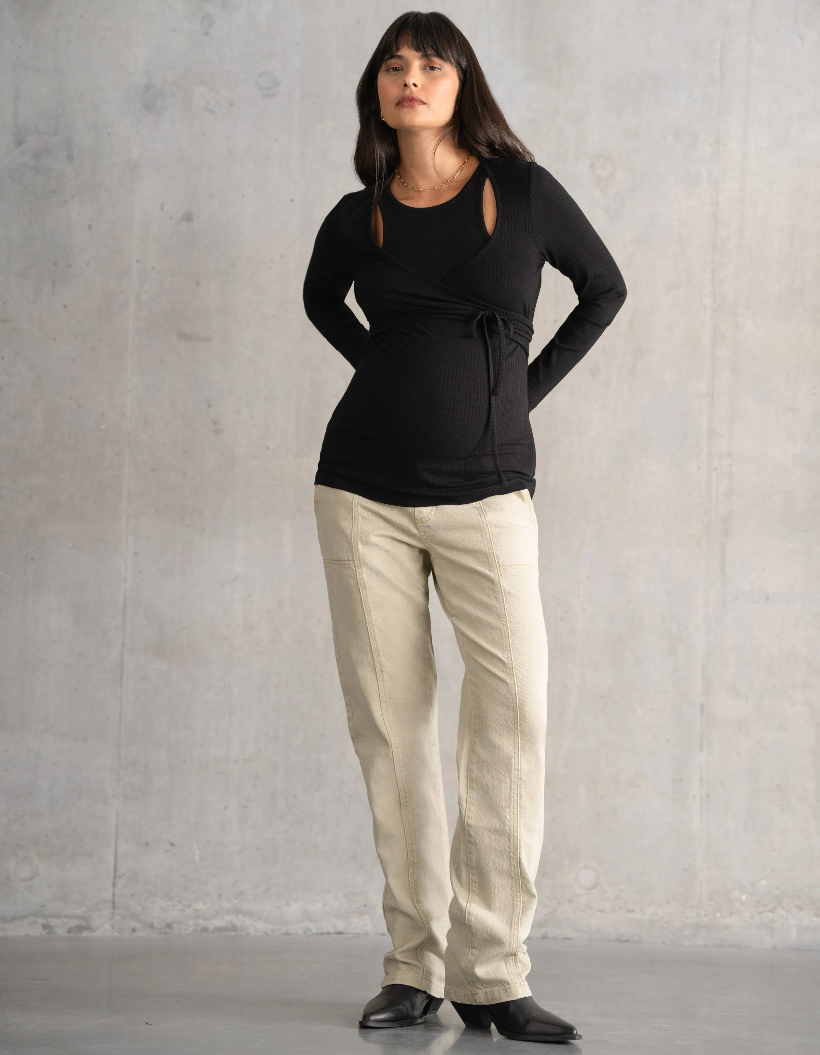 Over Bump Straight-Leg ‘90s Utility Maternity Jeans