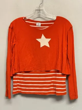 Polarn O. Pyret Size 6 Orange Viscose Big Girls Tees/Polos/Tunics
