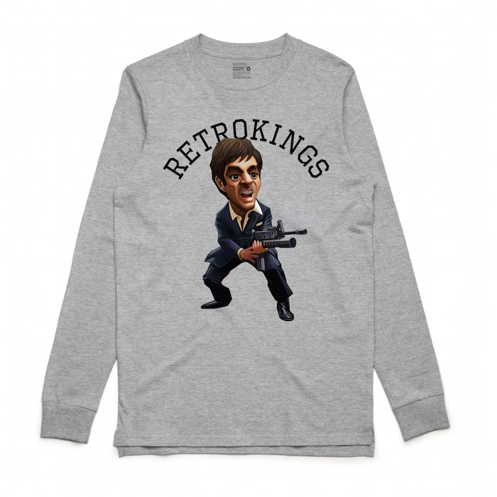 Retro Kings Scarface Grey L/S Tee
