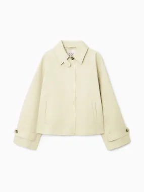 Short twill trench coat