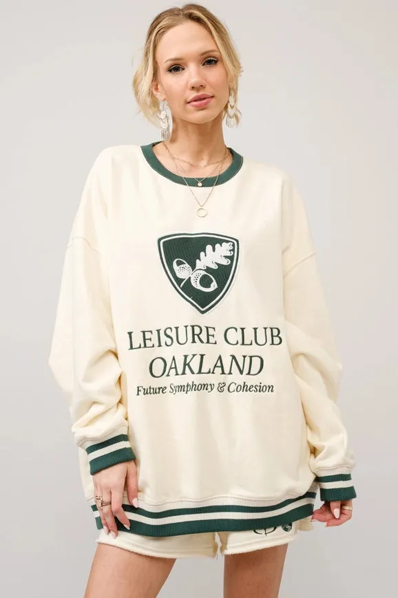 Stripe Ribbed Oakland Leisure Club Sweatshirt