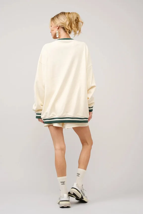 Stripe Ribbed Oakland Leisure Club Sweatshirt