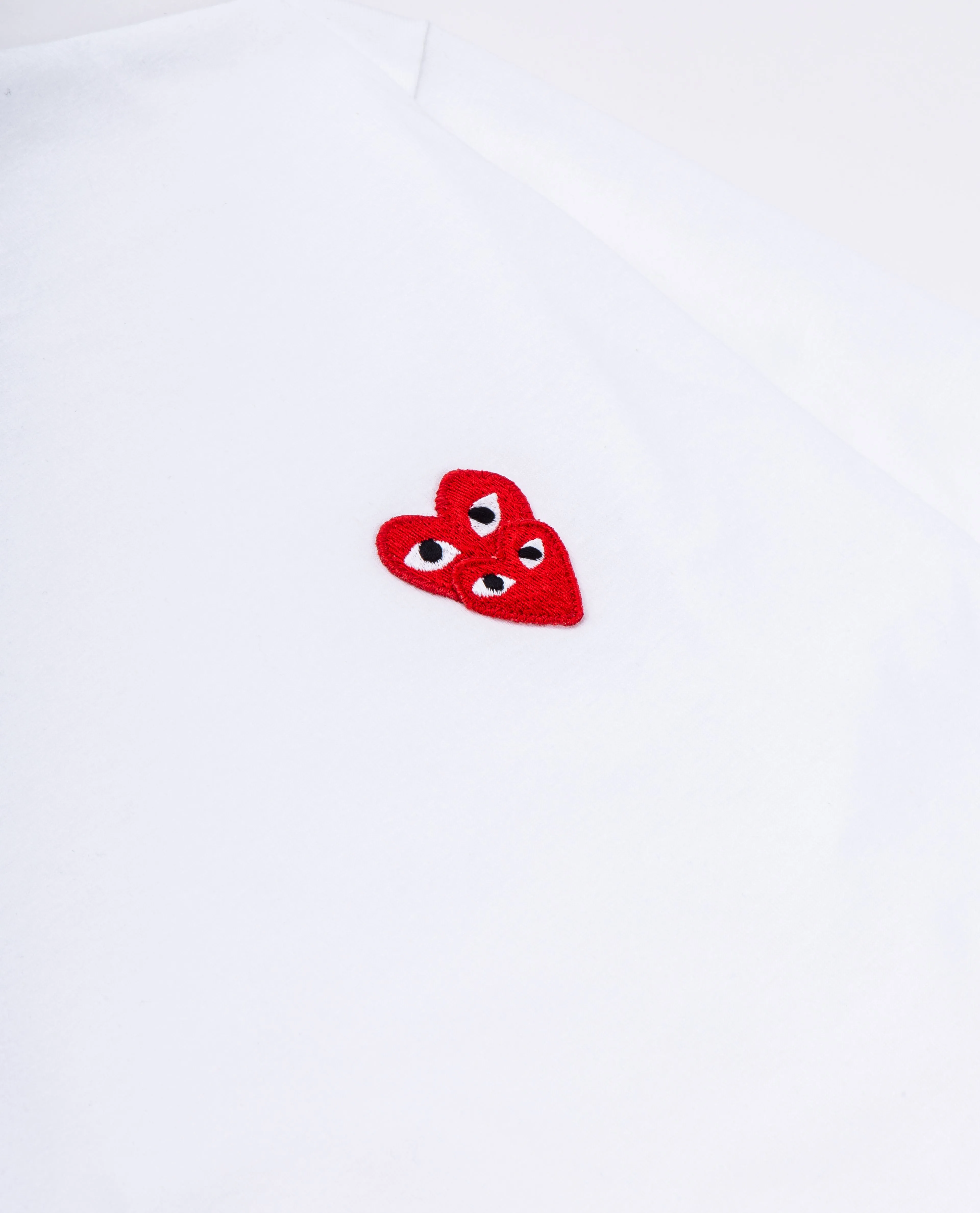 White Long Sleeve Red Heart Tee