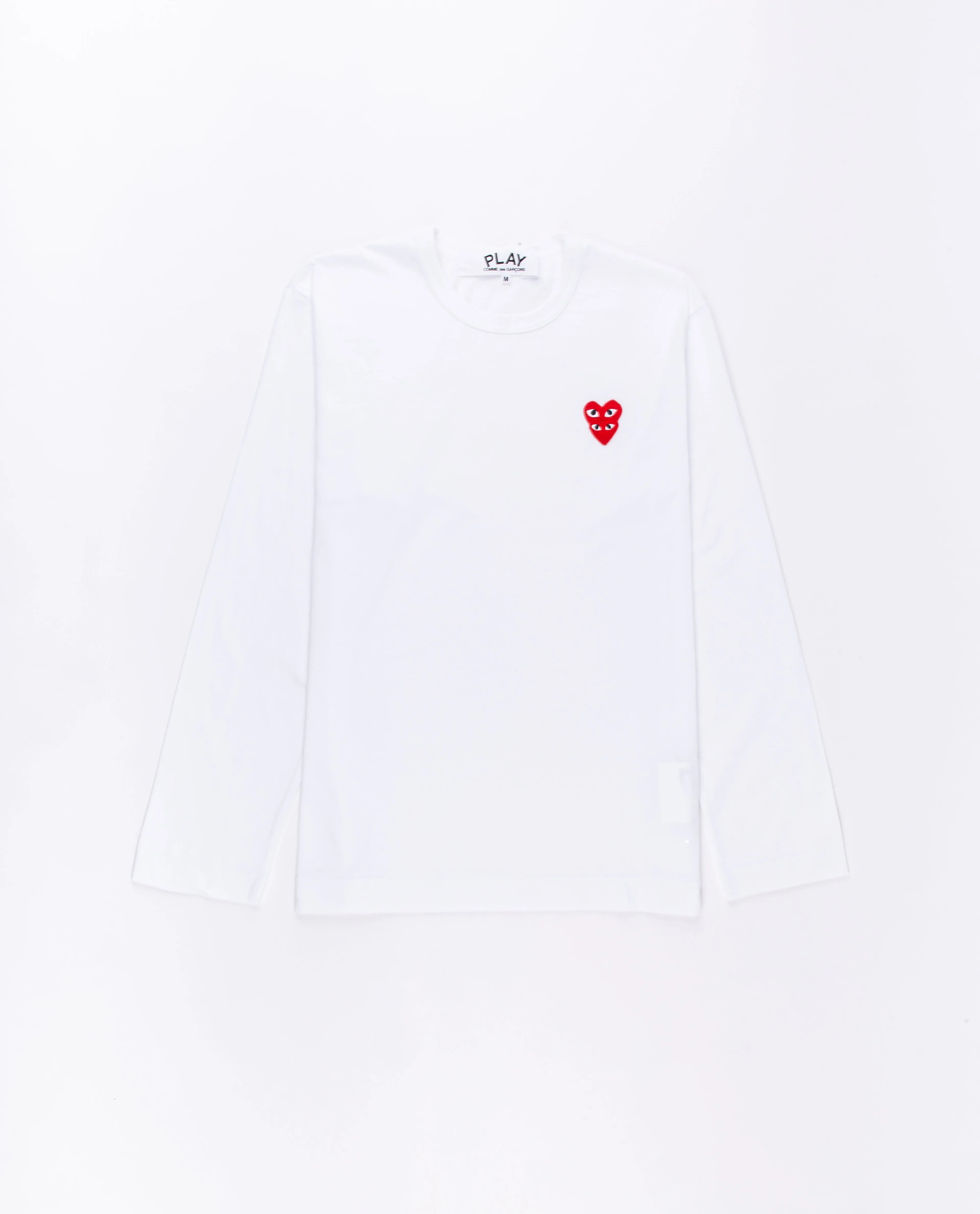 White Long Sleeve Red Heart Tee