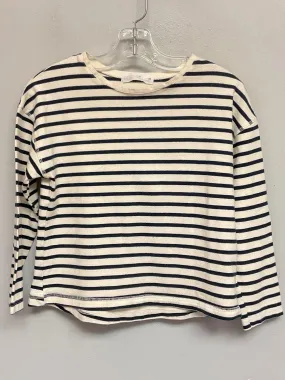 Zara Size 8 Navy & White Cotton Big Girls Tees/Polos/Tunics
